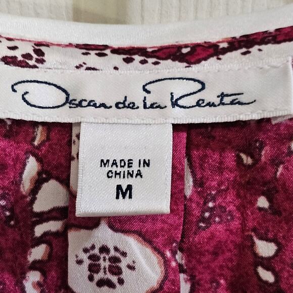 Oscar De La Renta Kaftan Robe Womens M Vintage Romantic Resortwear Satin Lounge - Picture 4 of 10